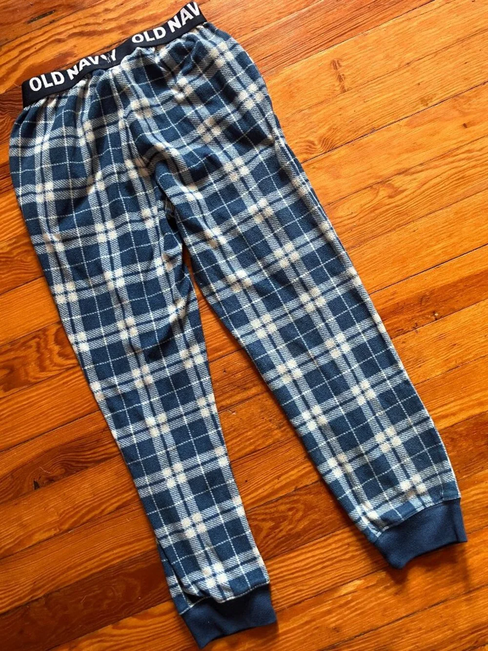 Old Navy Boys Flame Resistant Fleece Pajama Pants | Size Medium (8) | Blue Plaid